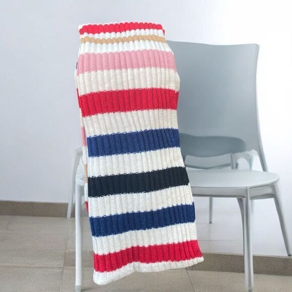 NWT New Gap Multi Color Wide Strip Soft Long Scarf Winter Snow Cold - Picture 4 of 9